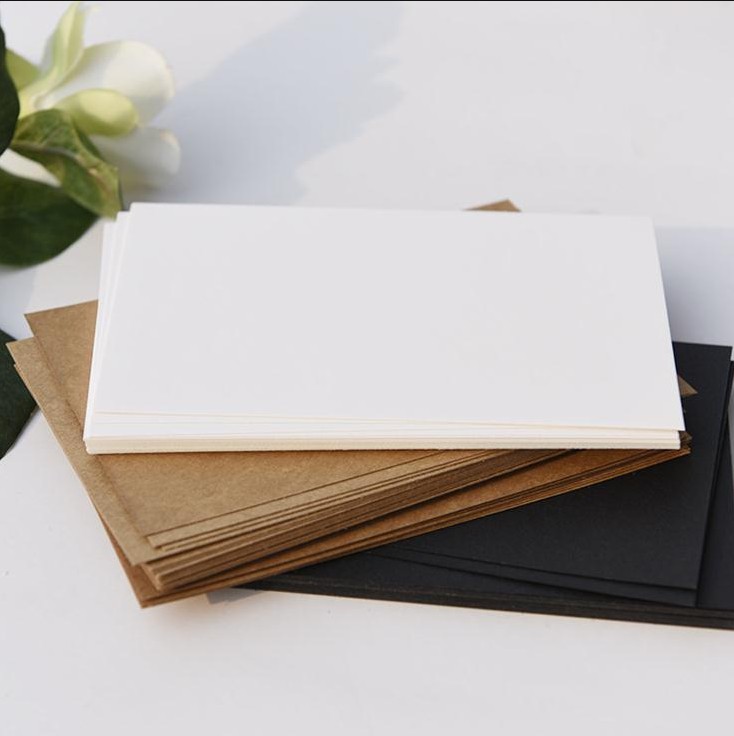 DIY 빈 흑백 크래프트 종이 DIY 수제 카드 만들기 크래프트 종이 두꺼운 골판지 드로잉 스케치 용지, 20 장/묶음